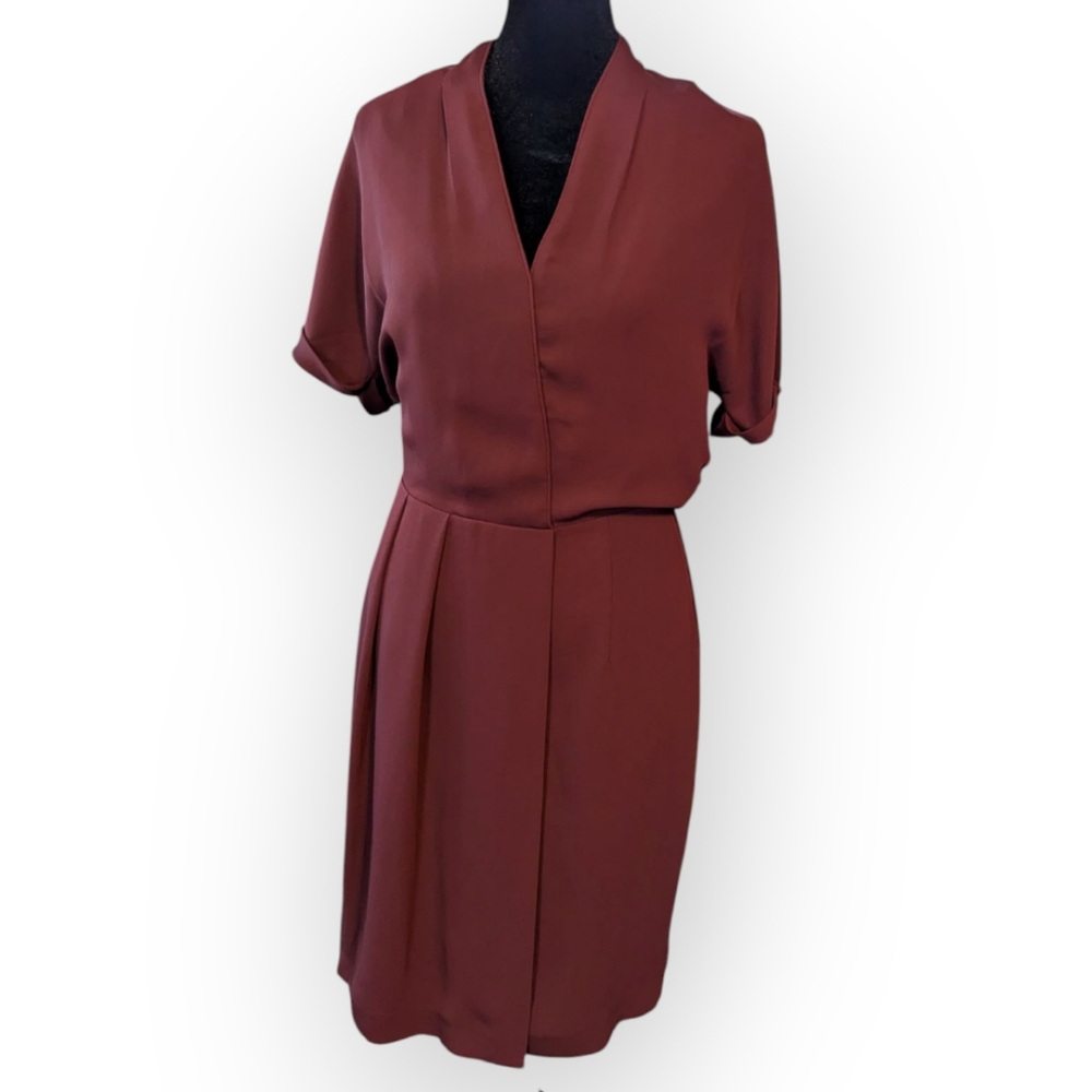 Reiss Burgundy Maroon Dress Size 4 Short sleeve